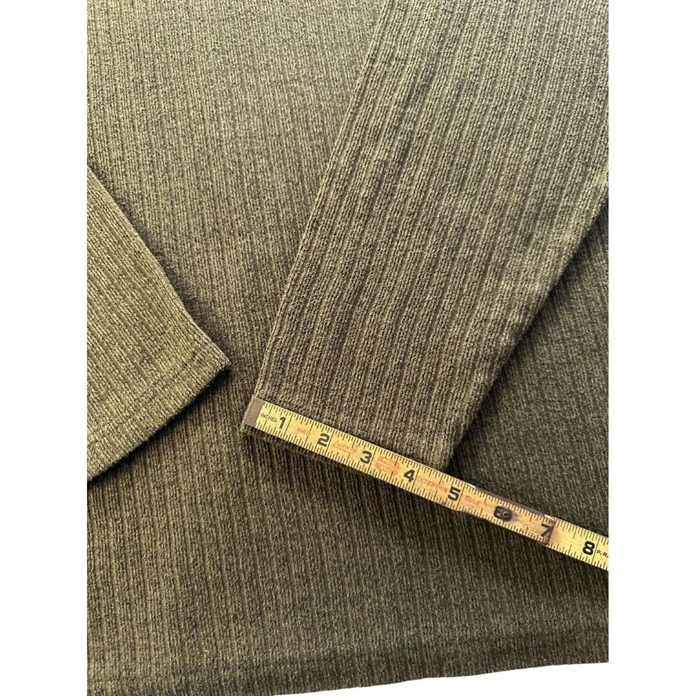 Vintage Benchline L Knit Sweater Fisherman Ribbed Crewneck Pullover Mens‎ Olive